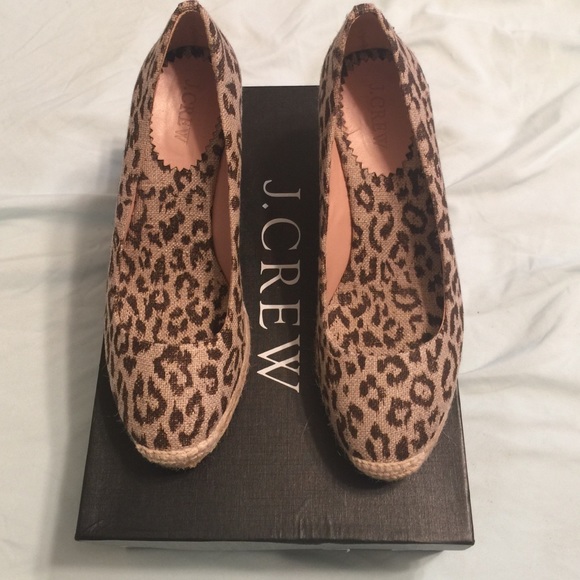 Espadrilles wedge. Leopard print. Jcrew