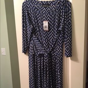 Blue white and black NWT dress