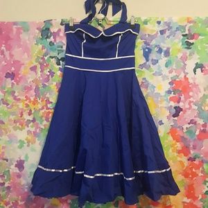 Hearts & Roses blue halter dress