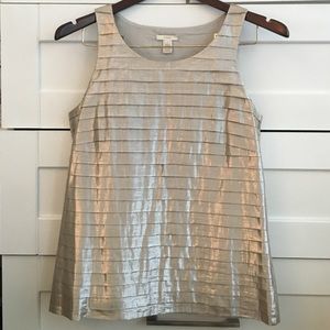 J crew pewter layered sleeveless blouse