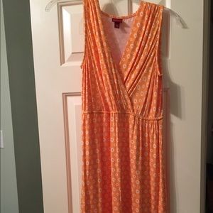 Orange and white dress