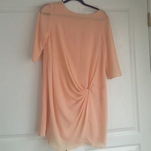 Zara woman's peach chiffon dress
