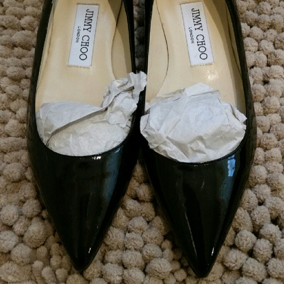 Jimmy choo black alina flat size 35 nwob