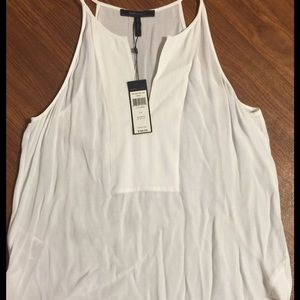 BCBG White Hi-Lo Tank Size L