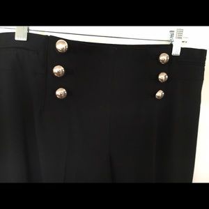 Wide leg, black sailor style pants