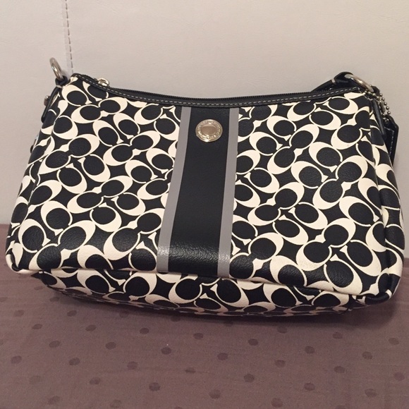 Black and White Coach Handbag