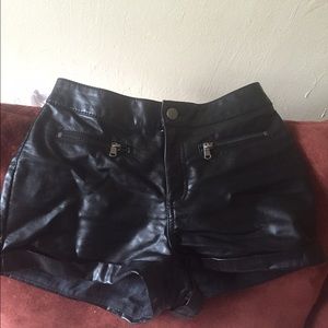 Leather like shorts