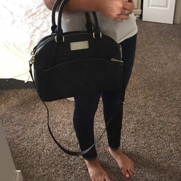 DKNY black 100% leather handbag