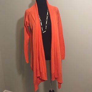 Orange Multi-Way Draped Cardigan