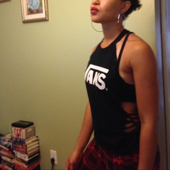 Black and white self made vans t shirt