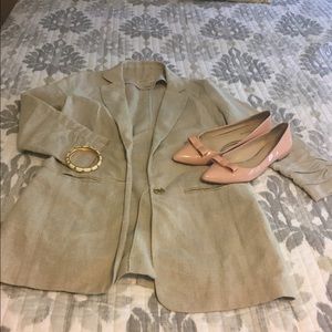 Michael Kors Linen Boyfriend Style Blazer
