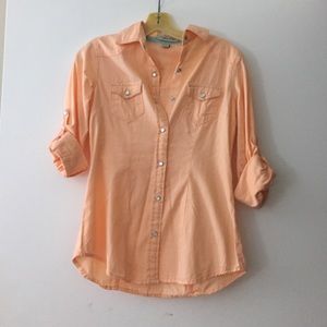Button up peach long sleeve