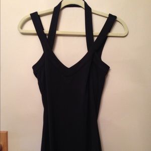 NWOT Bebe Black XS Criss Cross Strap Midi