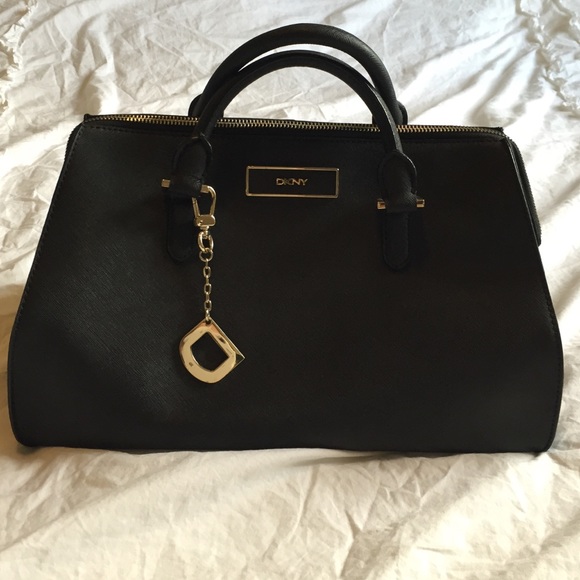 DKNY black genuine leather handbag