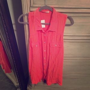 NWT coral sleeveless shirt