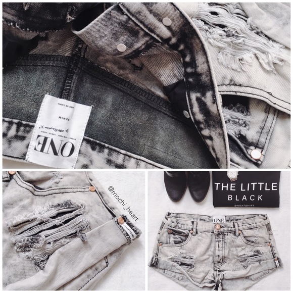 One Teaspoon 'Harley Bandits' leather trim shorts - Picture 3 of 7