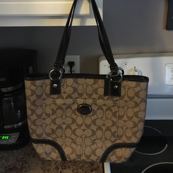 Coach Jacquard Signature Faux Leather Tote