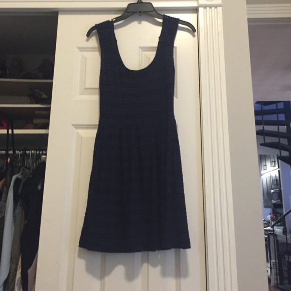Navy blue eyelet AQUA dress