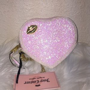 Juicy Couture heart glitter coin purse