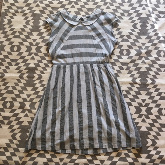 Striped Collar Dress and open back