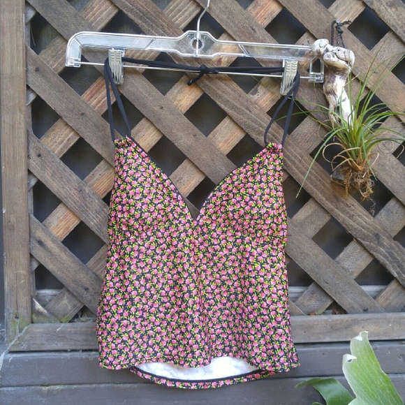 Rose halter tankini
