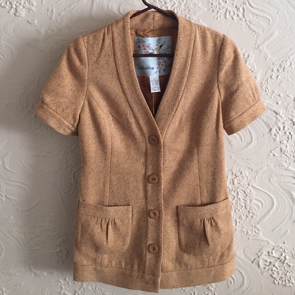 Tabitha Mustard Tweed Blazer. Size 4.