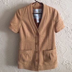 Tabitha Mustard Tweed Blazer. Size 4.