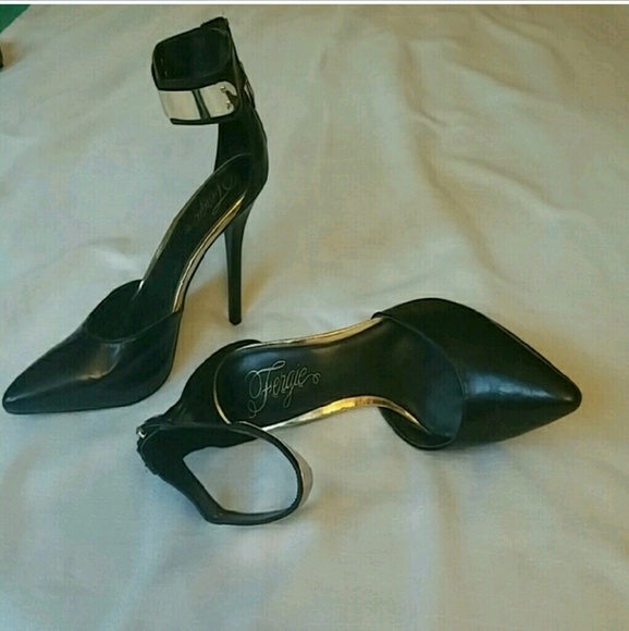 Fergie Gold Ankle Strap Heels