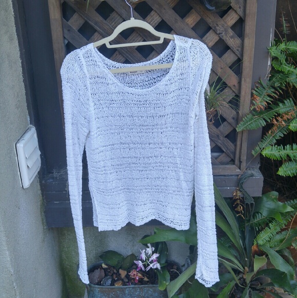 Crochet cotton white Hollister sweater