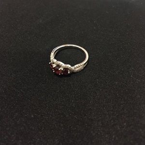 Zales Three Stone Garnet Ring