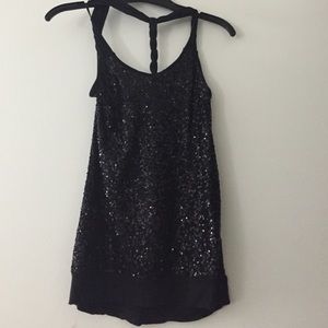 Express black sequin tank