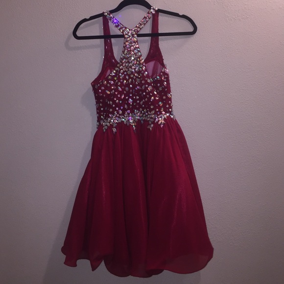 Prom Girl burgundy/red sequin dress - Picture 2 of 4