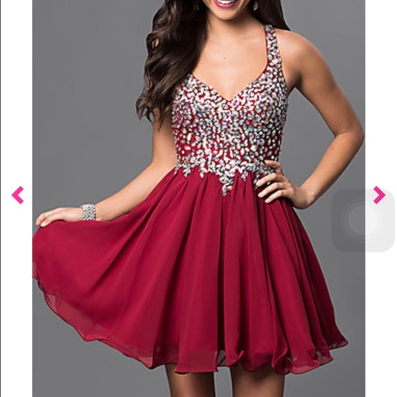 Prom Girl burgundy/red sequin dress - Picture 3 of 4