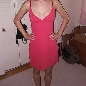 Red spaghetti strapped dress