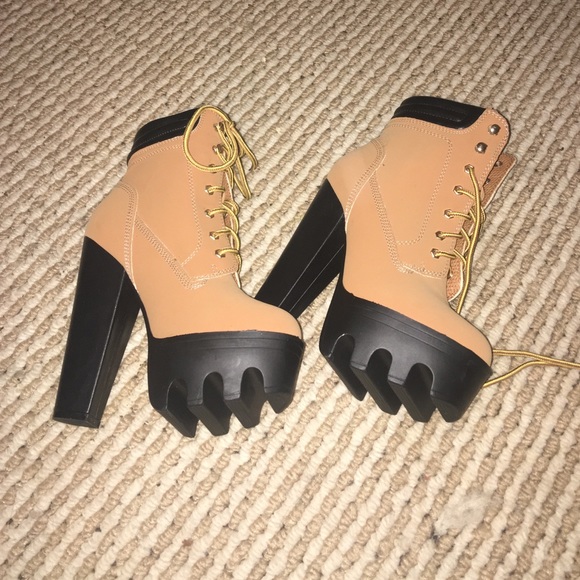Never worn brand new high heel work boots
