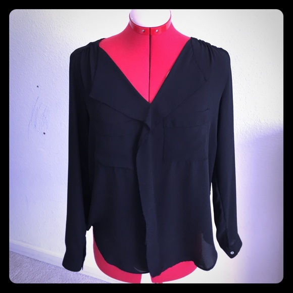 Zara v-neck blouse black