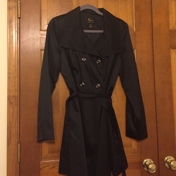 Black Satin Evening Trench Coat