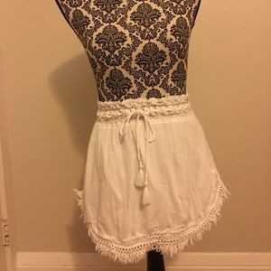 Fringe Bottom Swim Coverup Skirt