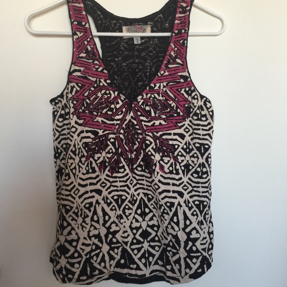Urban Outfitters Ecote printed beaded tank