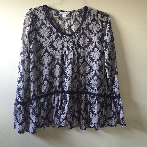 Floral peasant blouse from charming Charlie.
