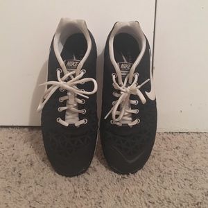 Black white lace nikes