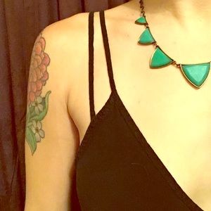teal enamel necklace