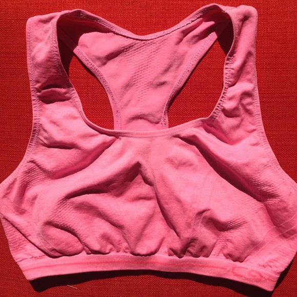 Pink sports bra