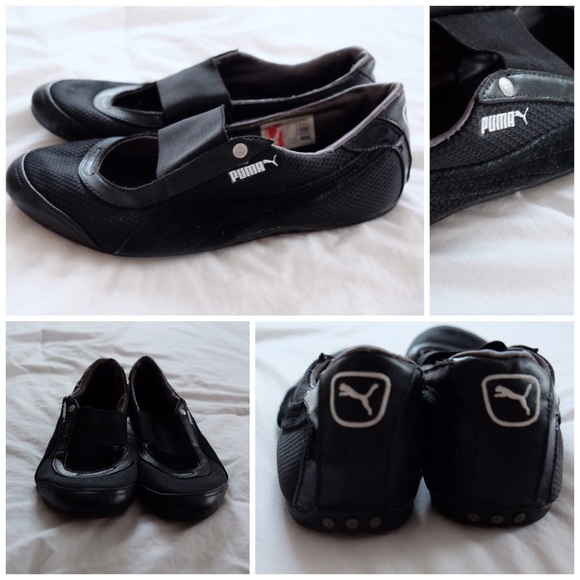 Puma Black Mary Jane Shoe w/Elastic Detail