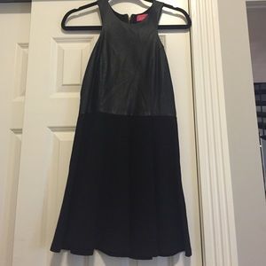 Leather topped skater dress