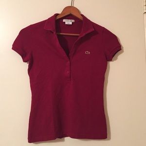 Burgundy Lacoste Women's Polo