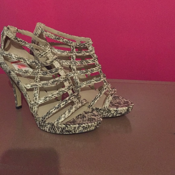 Franco Sarto animal print shoes black & cream