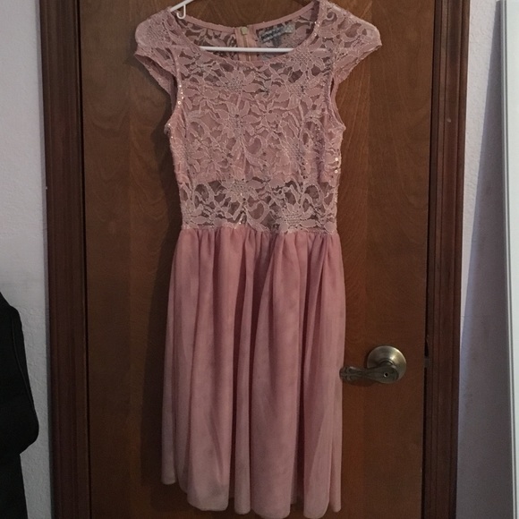 Sequined Pink Homecoming Dress