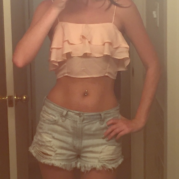 Flouncy pink Charlotte Russe crop top