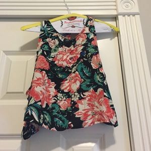 Open back floral crop top